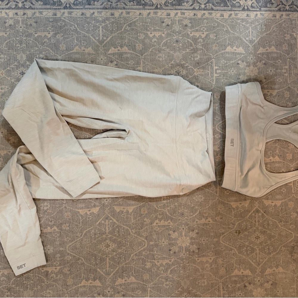 SET Active Heather Grey Leggings and Sports Bra Set